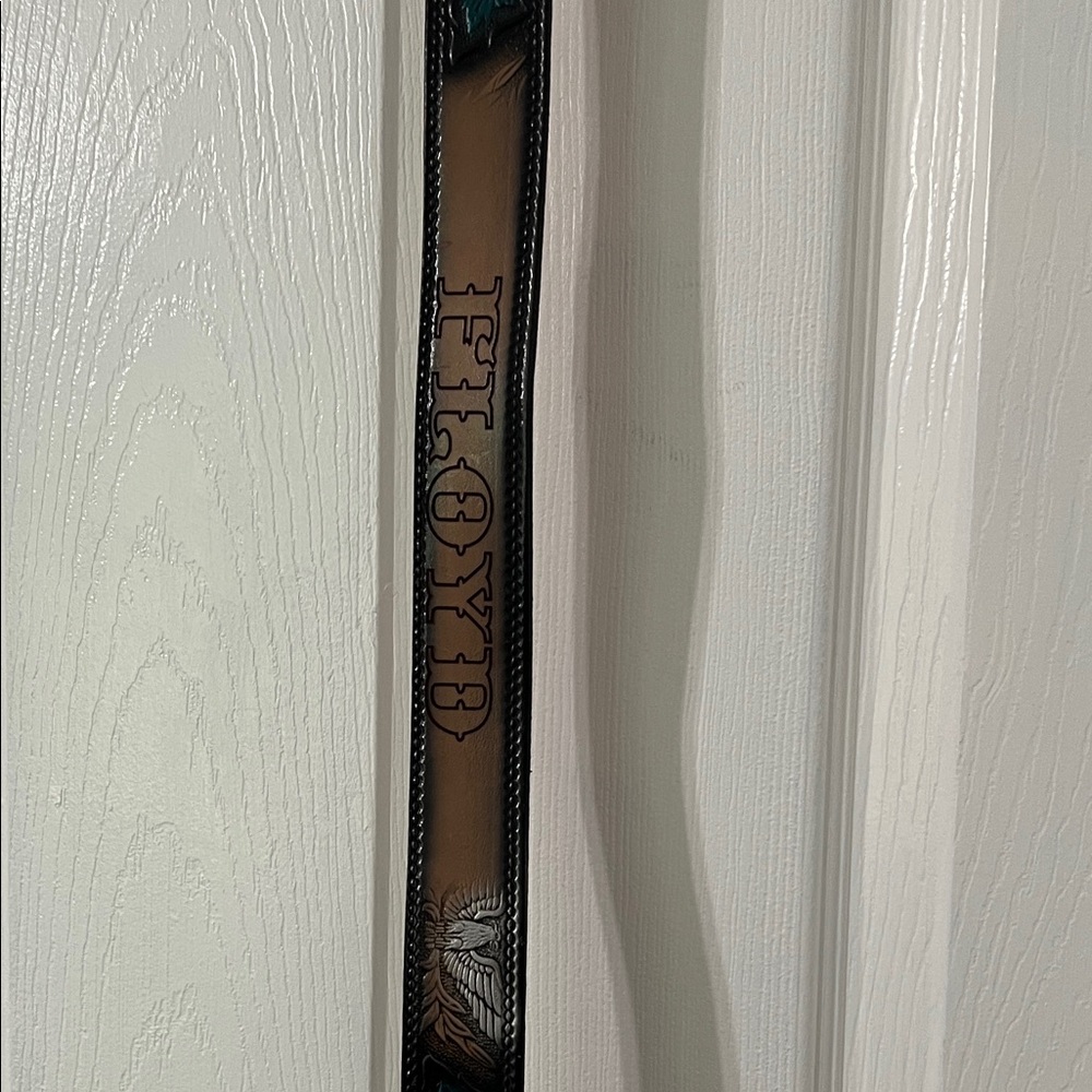 Leather belt with Floyd embossed